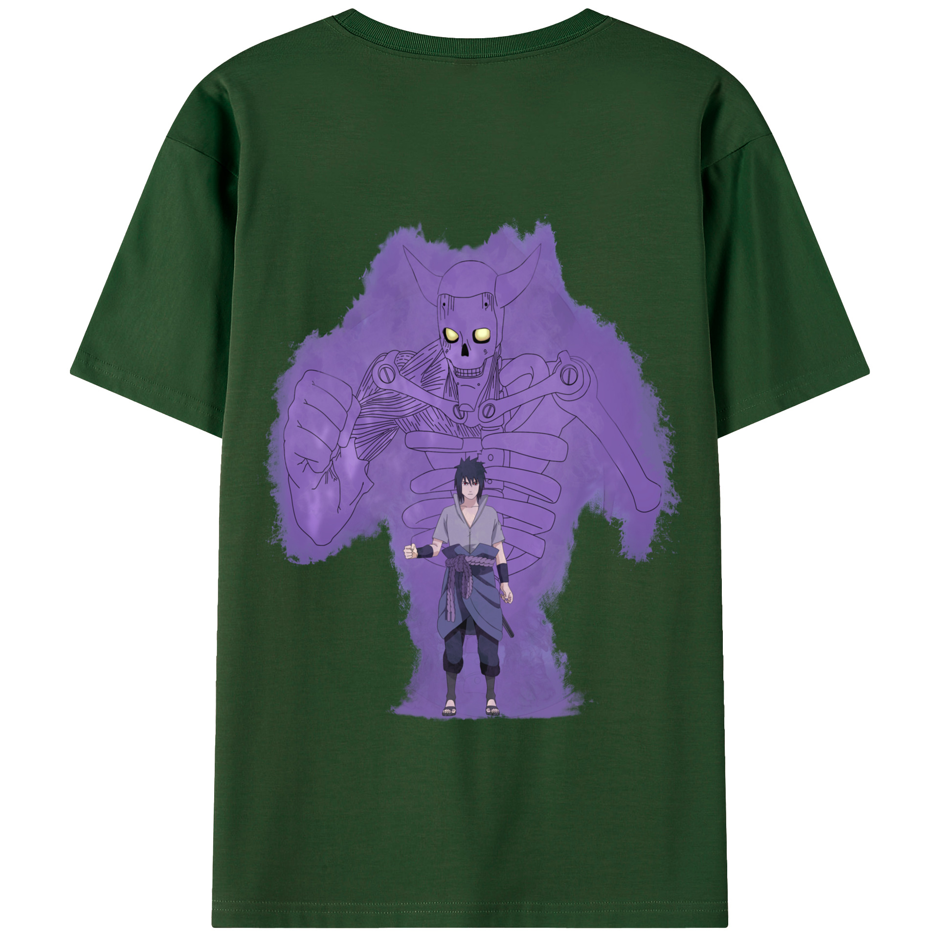 （画像用） NARUTO -ナルト- うちは サスケ Uchiha Sasuke 綿100％半袖Tシャツ（背面プリント）